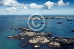 Vue aérienne du Littoral de Santec, Finistere