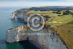 Vue aérienne falaise d Aval d Etretat  Seine maritime