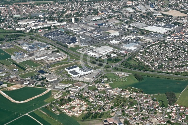 Vue aÃ©rienne zone commerciale de DreuxVernouillet, 28