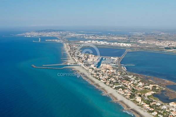 vue aérienne de Frontignan-Plage 34