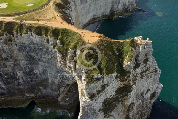 Vue aérienne de la Manneporte falaise d Etretat