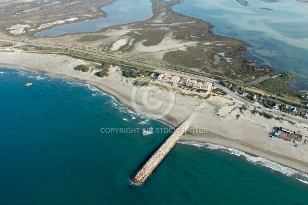 Vue aérienne de Saintes Maries de la Mer