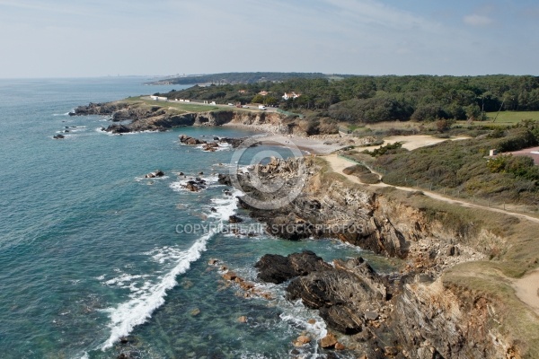 Vue aérienne des falaises de Cayola, Le Porteau,  Vendée 85