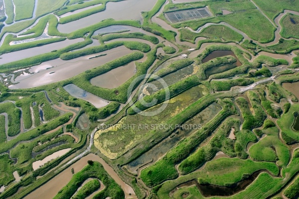 Vue aérienne des marais Breton de Bourgneuf-en-Retz