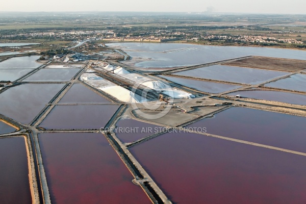 vue aérienne des Salins de Camargue, Languedoc-Roussillon