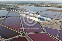 vue aérienne des Salins du midi  camargue