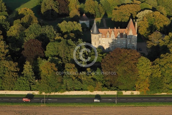 Vue aérienne du château du Plessis-Mornay 78