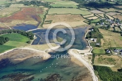 vue aérienne du Golfe du Morbihan , Locamariaquer, st Pierre Lop