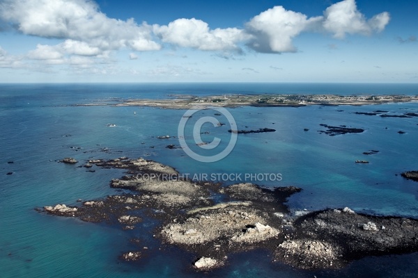 Vue aérienne du Littoral de Santec, Finistere