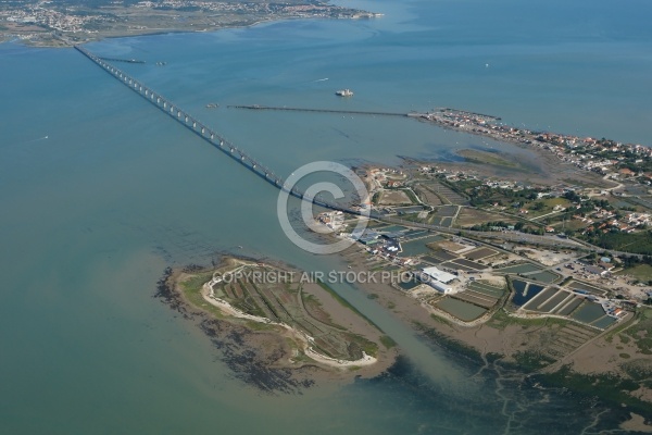 vue aérienne du viaduc de Marennes-Oleron