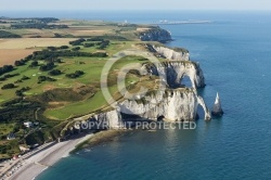 Vue aérienne falaise d Aval d Etretat  Seine maritime