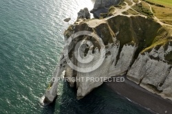 Vue aérienne falaise d Aval d Etretat  Seine maritime