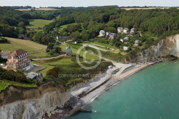 Vue aérienne plage de Vaucottes Seine maritime 76