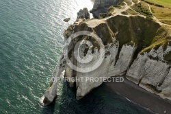 Vue aérienne falaise d Aval d Etretat  Seine maritime