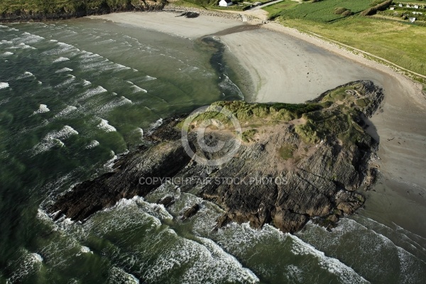 Île Salgren vue du ciel, Plomodiern, Finistère